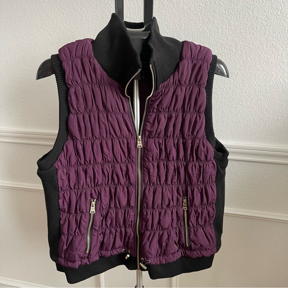 Calvin Klein Black and Purple Quilted Vest - Picture 1 of 7